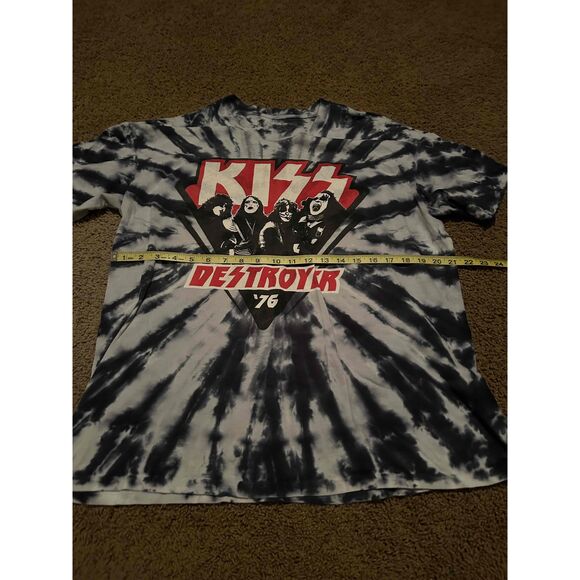 Liquid Blue KISS Destroyer 76 Tour Tie Dye Graphic Band T-Shirt Size XL - Picture 4 of 5